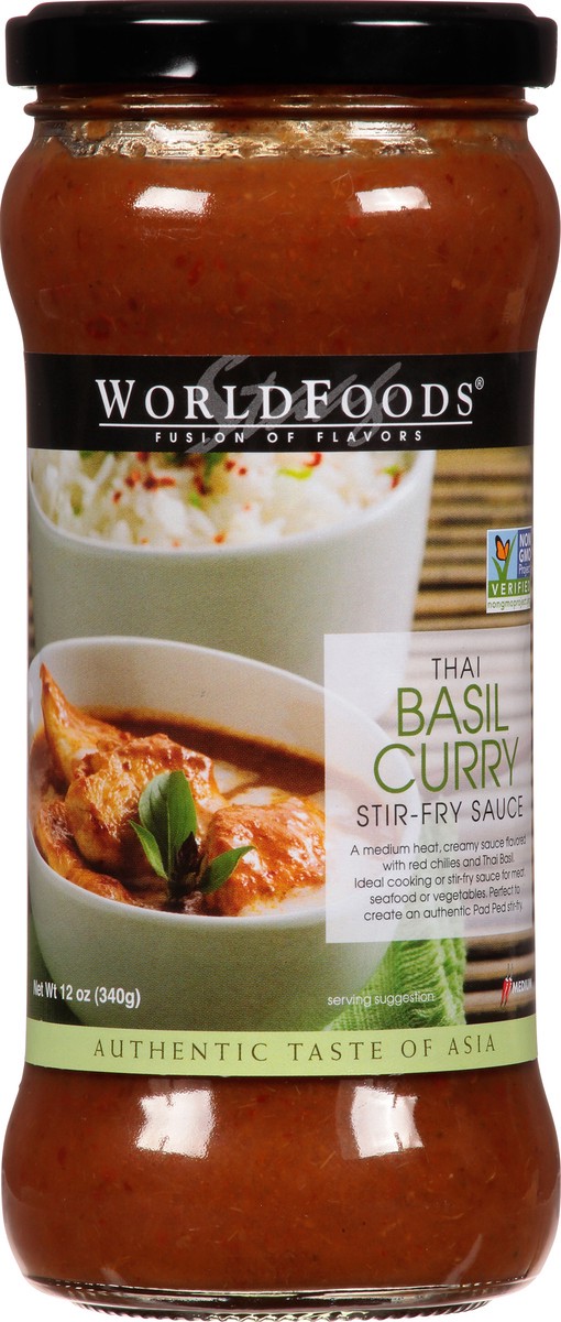 slide 1 of 2, World Foods Medium Thai Basil Curry Stir-Fry Sauce 12 oz, 12 oz