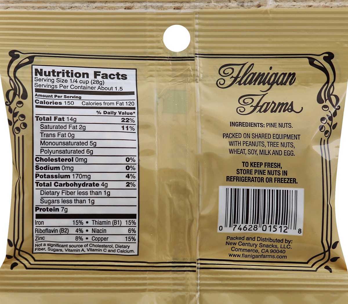 slide 2 of 7, Flanigan Farms Pine Nuts Natural Unsalted, 1.5 oz