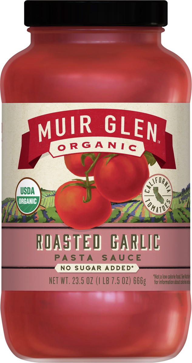 slide 5 of 9, Muir Glen Roasted Garlic Pasta Sauce, No Sugar Added, 23.5 oz., 23.50 oz