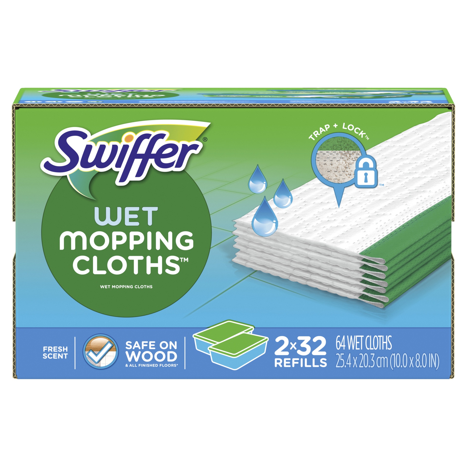 slide 1 of 1, Swiffer Sweeper Wet Cloth Refill, 64 ct