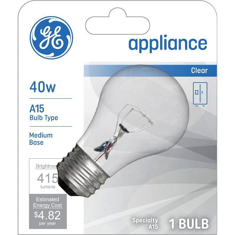 slide 6 of 6, GE Specialty Appliance Medium Base 40 Watt Clear Light Bulb, 1 ct