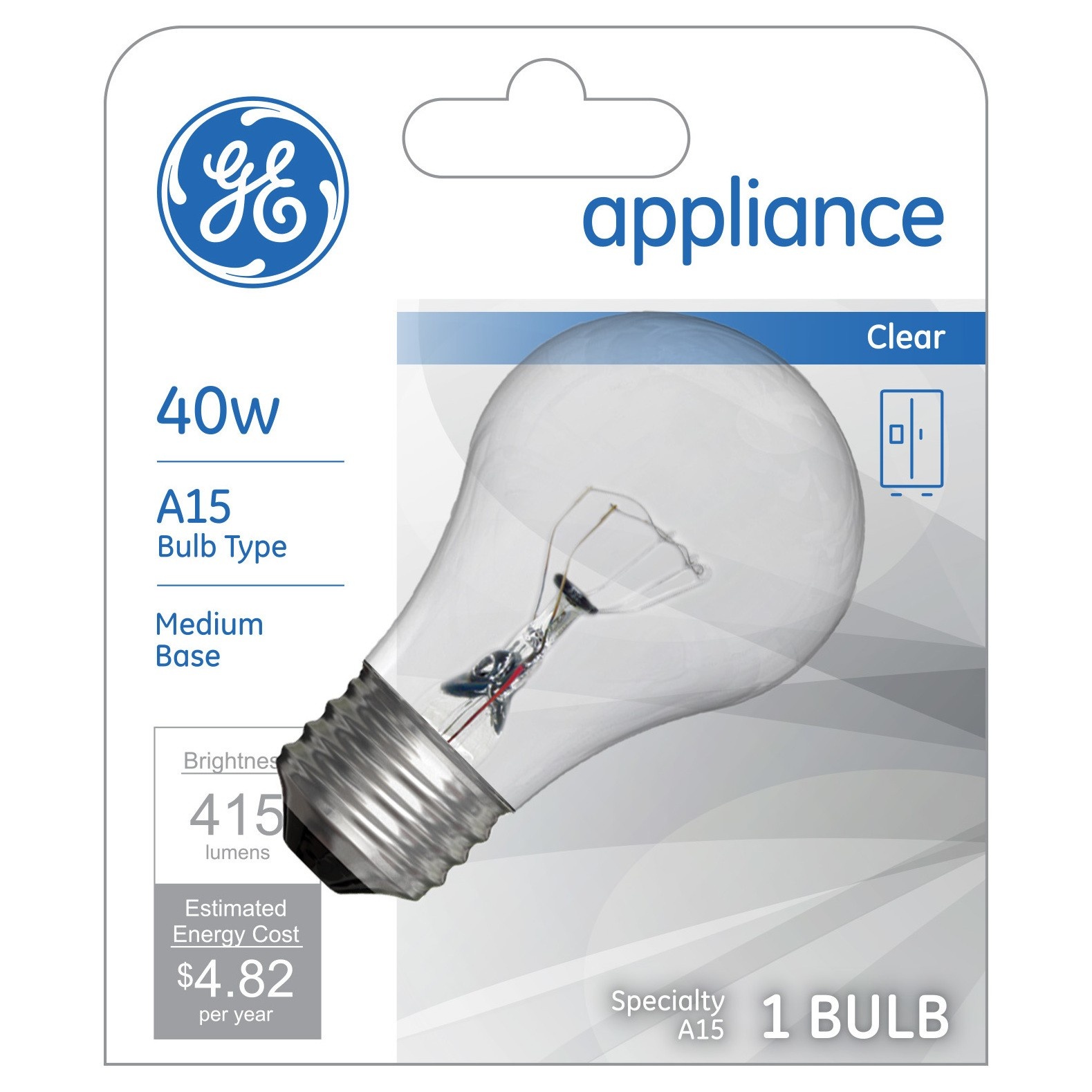 slide 1 of 3, GE Appliance A15 40W Clear Light Bulb , 1 ct