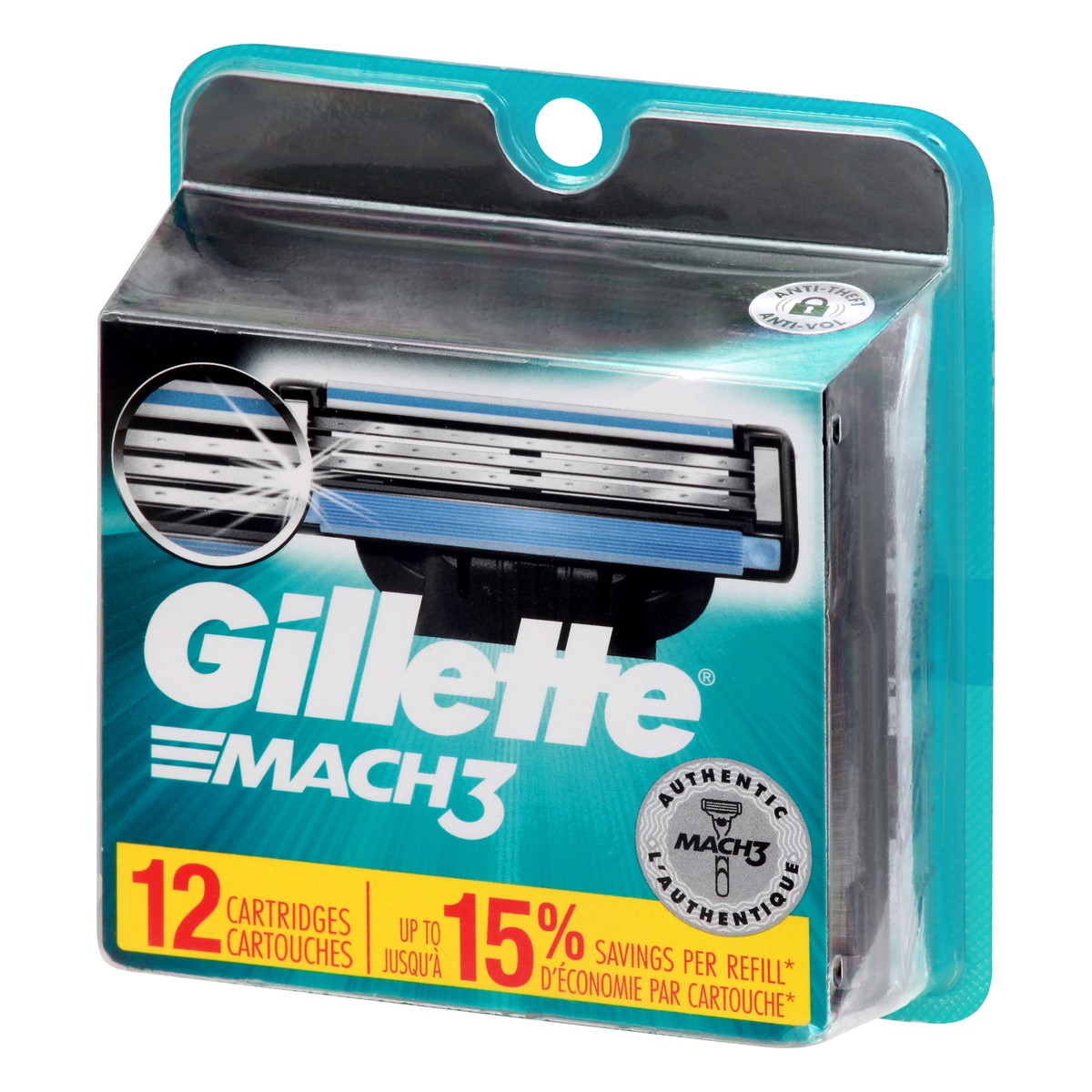 slide 2 of 8, Gillette Mach3 3-Blade Razor Blade Refills, 12 Ct, 1 ct