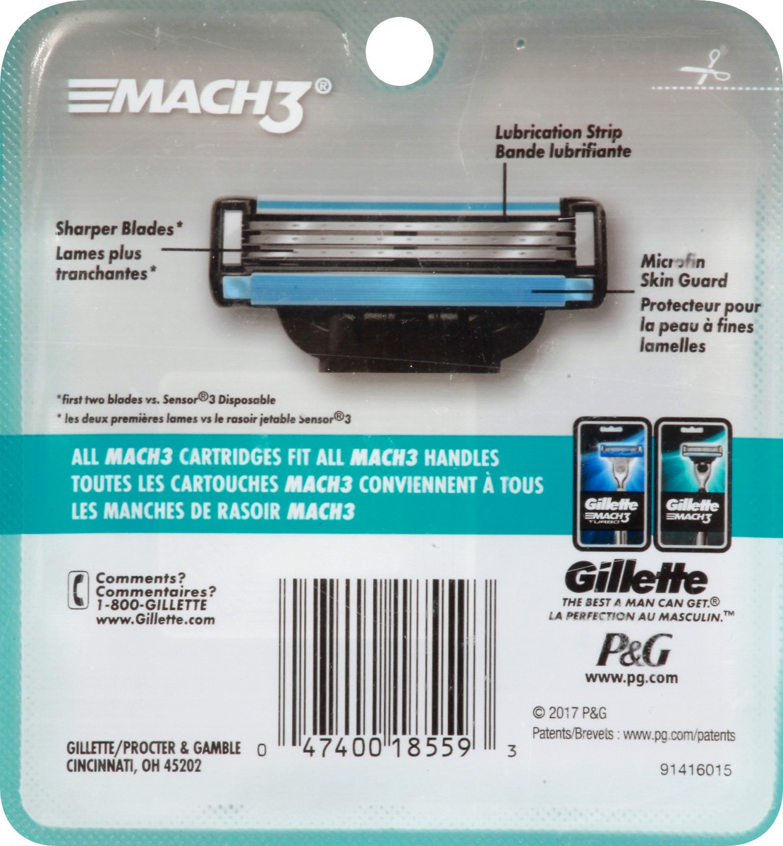 slide 4 of 8, Gillette Mach3 3-Blade Razor Blade Refills, 12 Ct, 1 ct