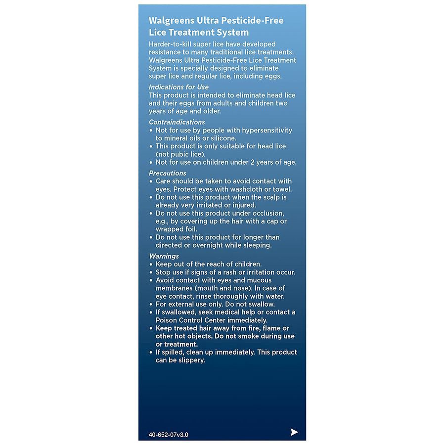 slide 4 of 5, Walgreens Ultra Pesticide Free Lice Elimination System, 3.4 fl oz