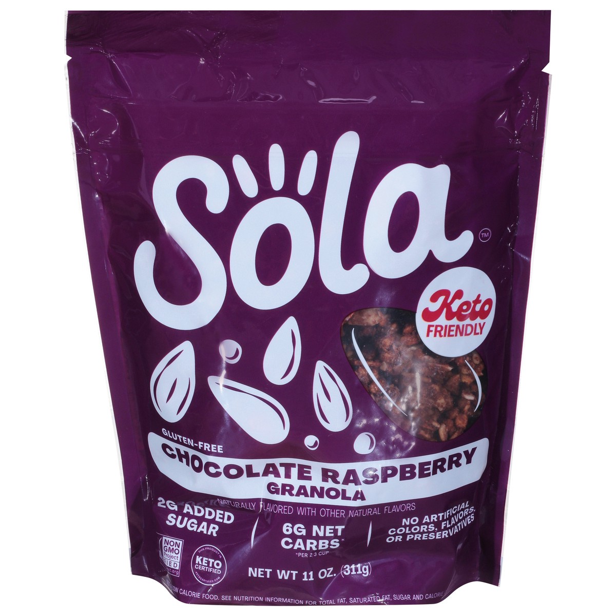 slide 1 of 9, Sola Chocolate Raspberry Granola 11 oz, 11 oz