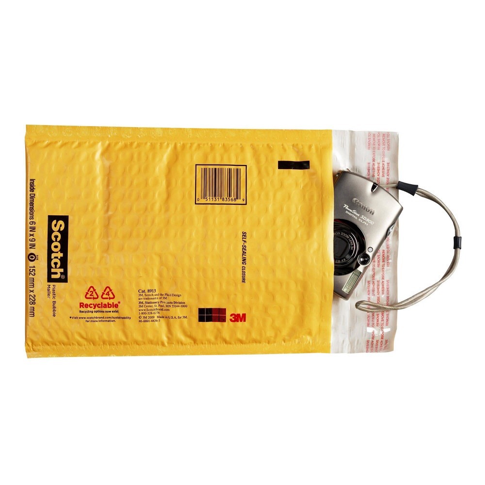 slide 3 of 3, Scotch Size 5 Big Bubble Mailer - 10.5 in x 15.25 in, 8 in