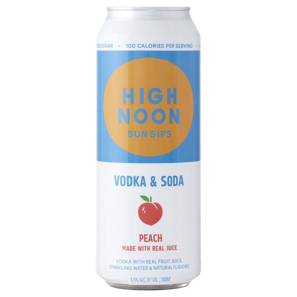slide 2 of 5, High Noon Peach Vodka Hard Seltzer 700ml Can, 700 ml