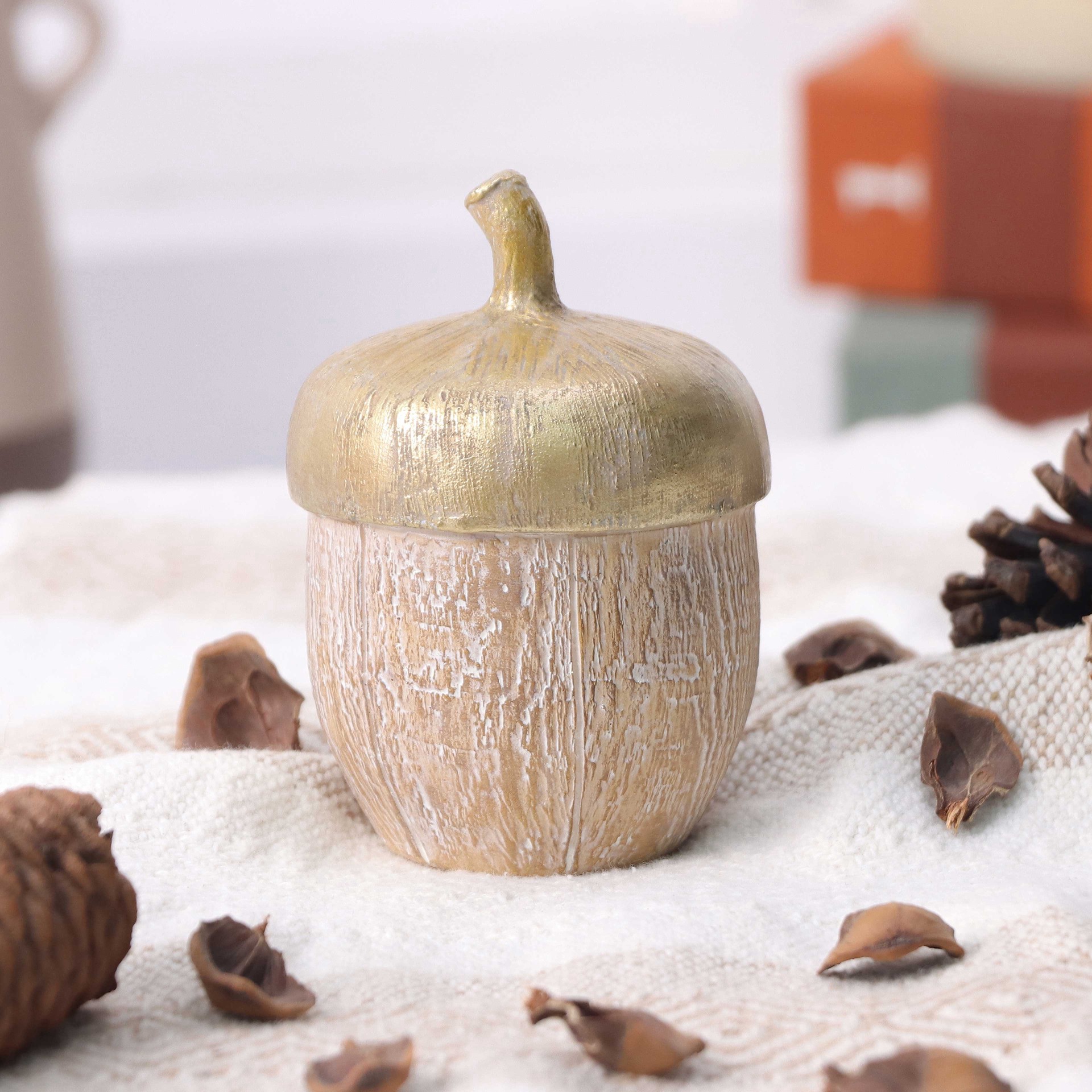 slide 3 of 5, 3.75" Gold Acorn Tabletop Decor By Ashland, 2.5 in x 2.5 in x 3.75 in