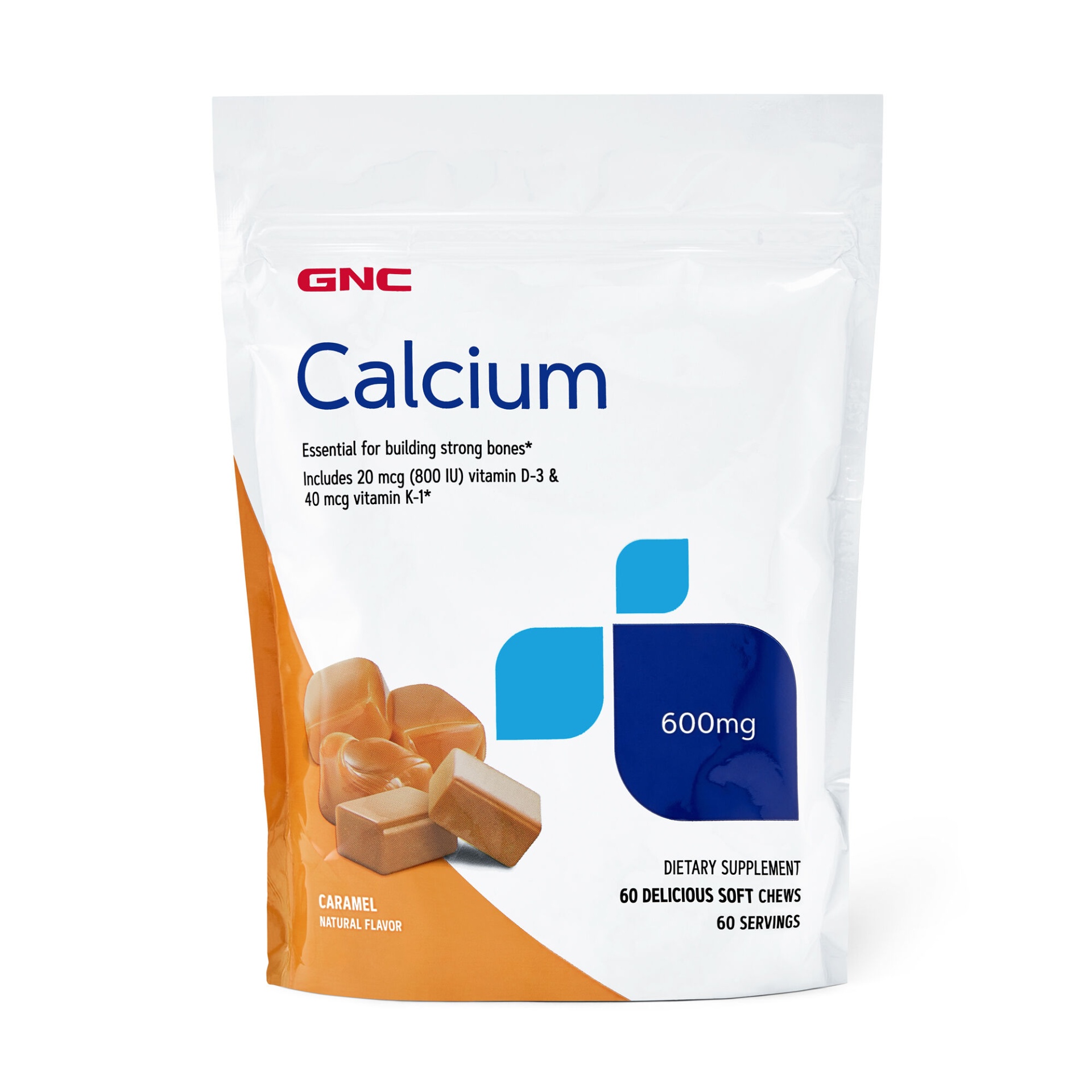 slide 1 of 1, GNC Calcium Soft Chews - Caramel, 60 ct