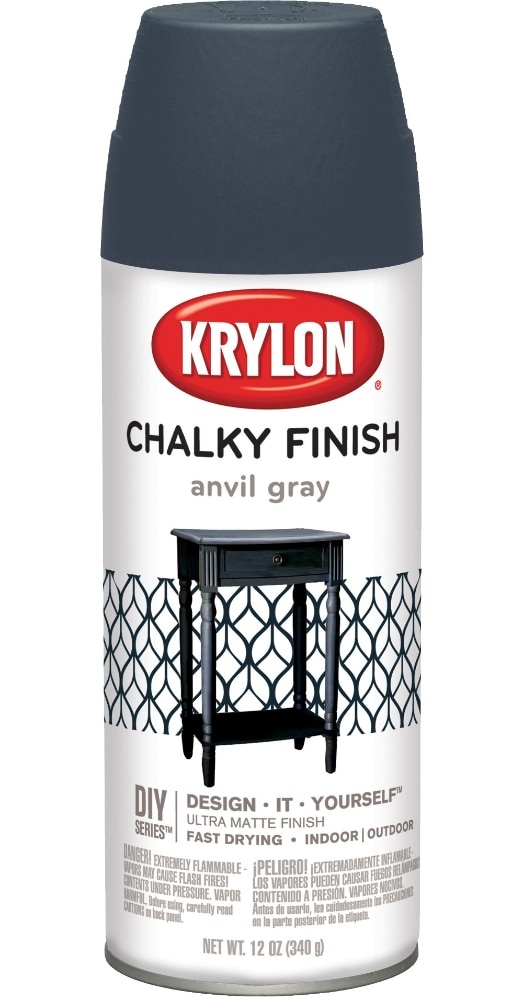 slide 1 of 1, Krylon Chalky Matte Finish Paint - Anvil Gray, 12 oz