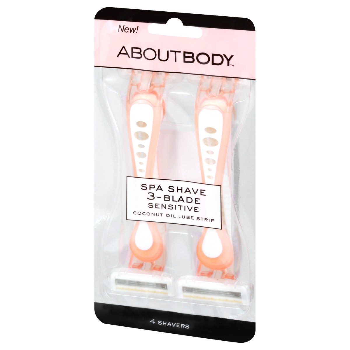 slide 2 of 10, AboutBody 3-Blade Sensitive Spa Shave 4 ea, 4 ct