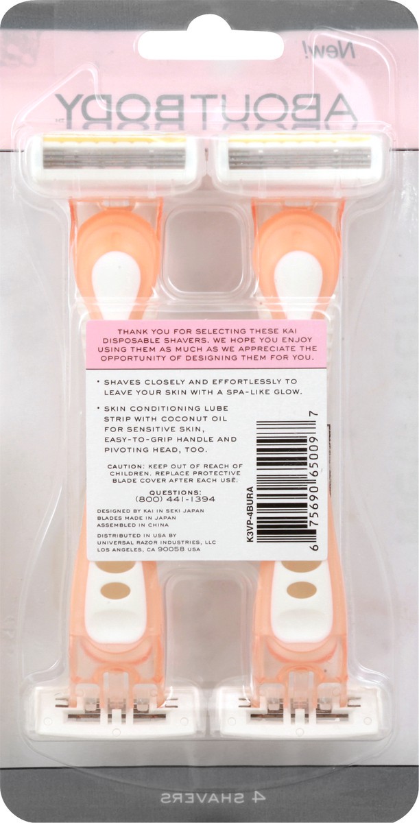 slide 6 of 10, AboutBody 3-Blade Sensitive Spa Shave 4 ea, 4 ct
