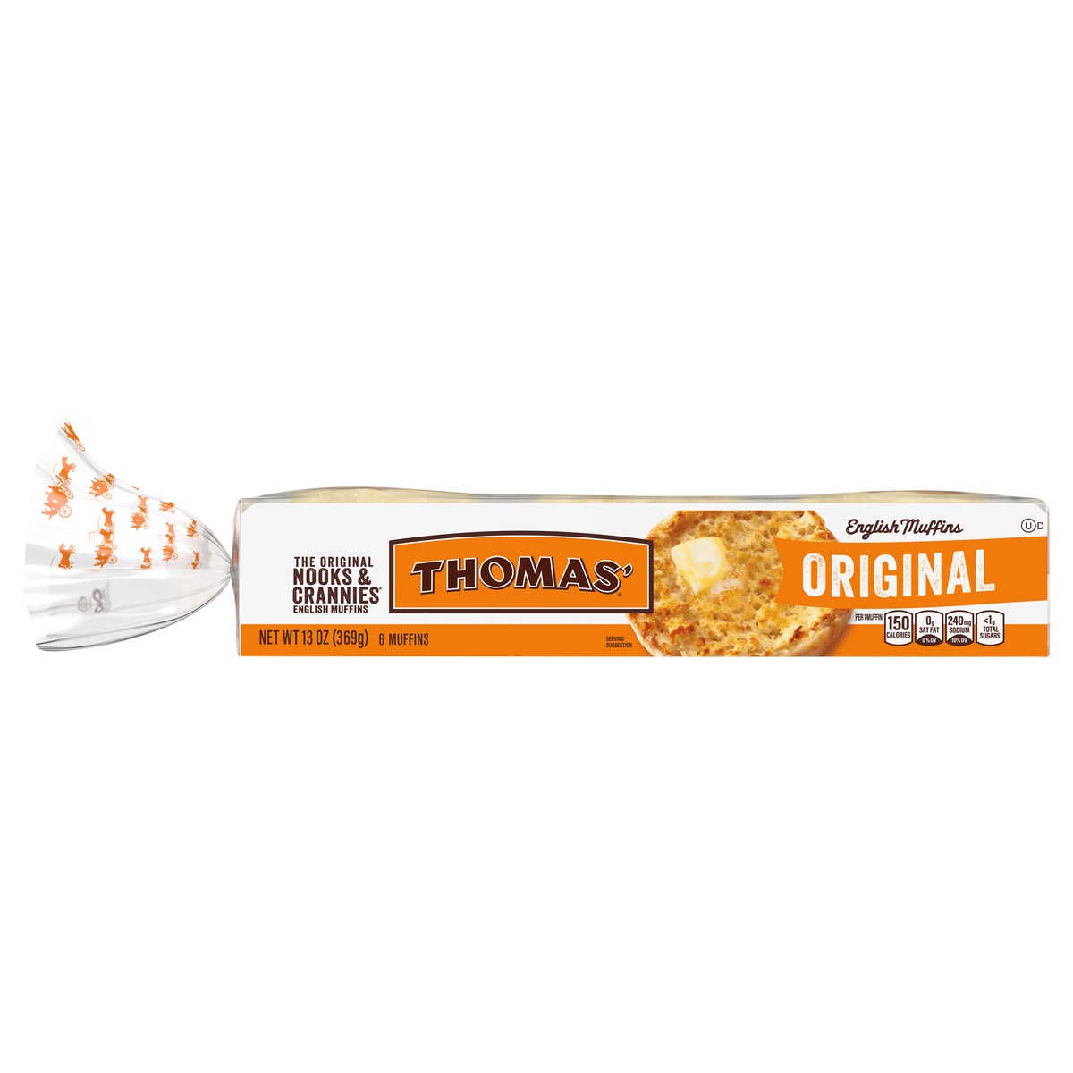 slide 1 of 7, Thomas' Original English Muffins, 6 count, 13 oz, 6 ct