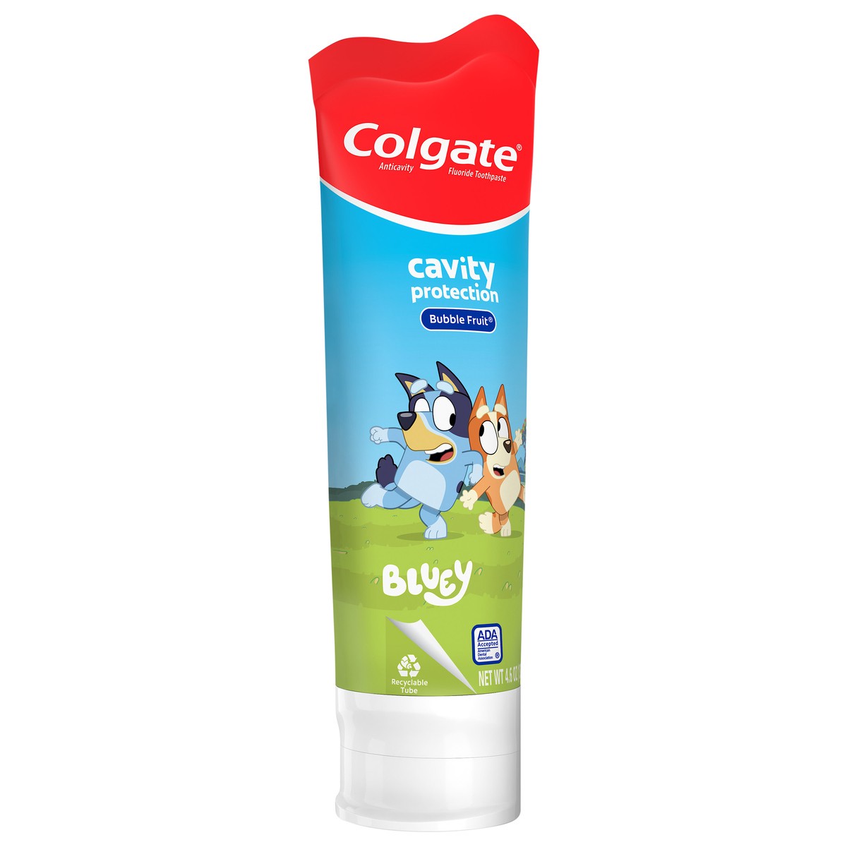 slide 3 of 8, Colgate Kids Bluey Toothpaste with Fluoride, Mild Bubble Fruit Flavor, 4.6 Oz., 4.6 oz