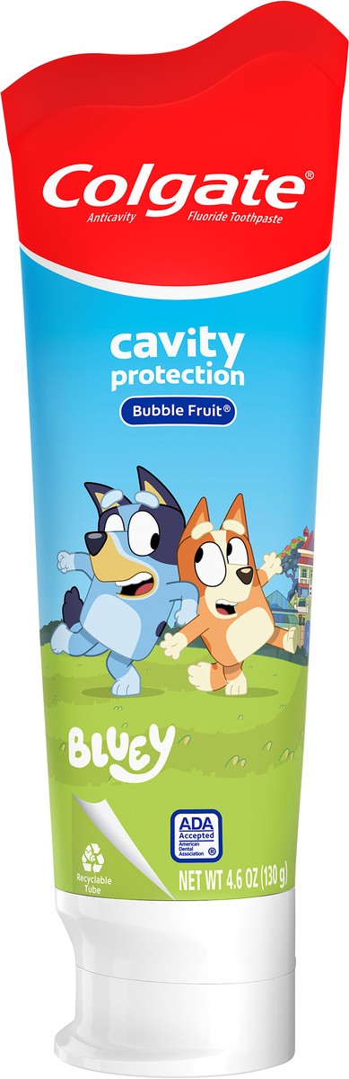 slide 5 of 8, Colgate Kids Bluey Toothpaste with Fluoride, Mild Bubble Fruit Flavor, 4.6 Oz., 4.6 oz