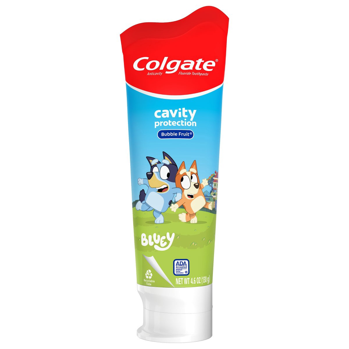 slide 1 of 8, Colgate Kids Bluey Toothpaste with Fluoride, Mild Bubble Fruit Flavor, 4.6 Oz., 4.6 oz