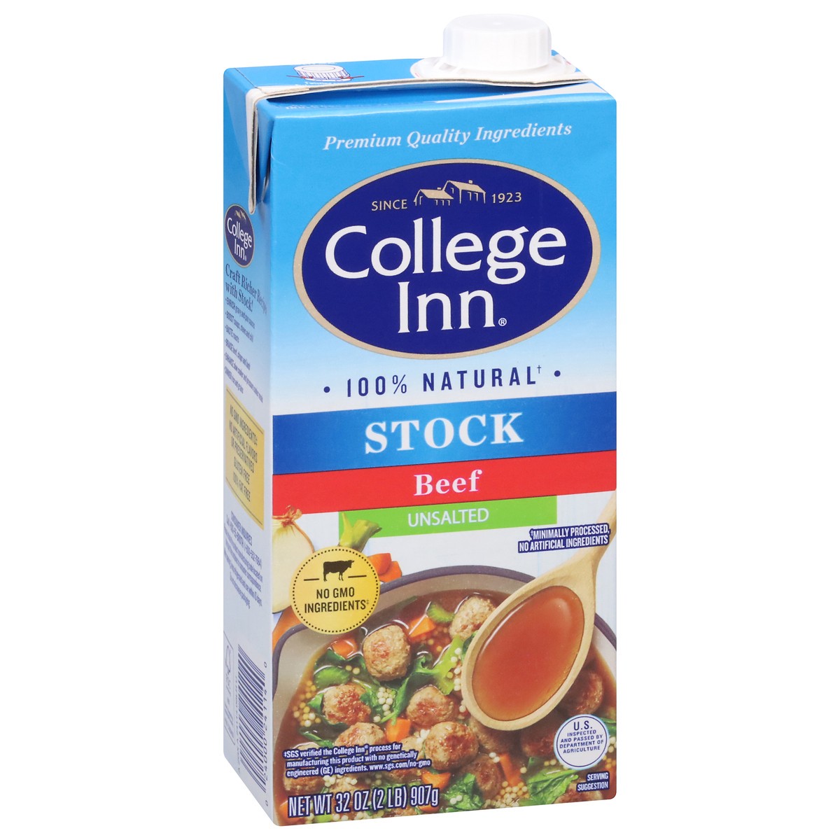 slide 2 of 9, College Inn Unsalted Beef Stock 32 oz, 