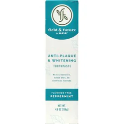 Field & Future by H-E-B Anti-Plaque & Whitening Fluoride-Free Toothpaste - Peppermint