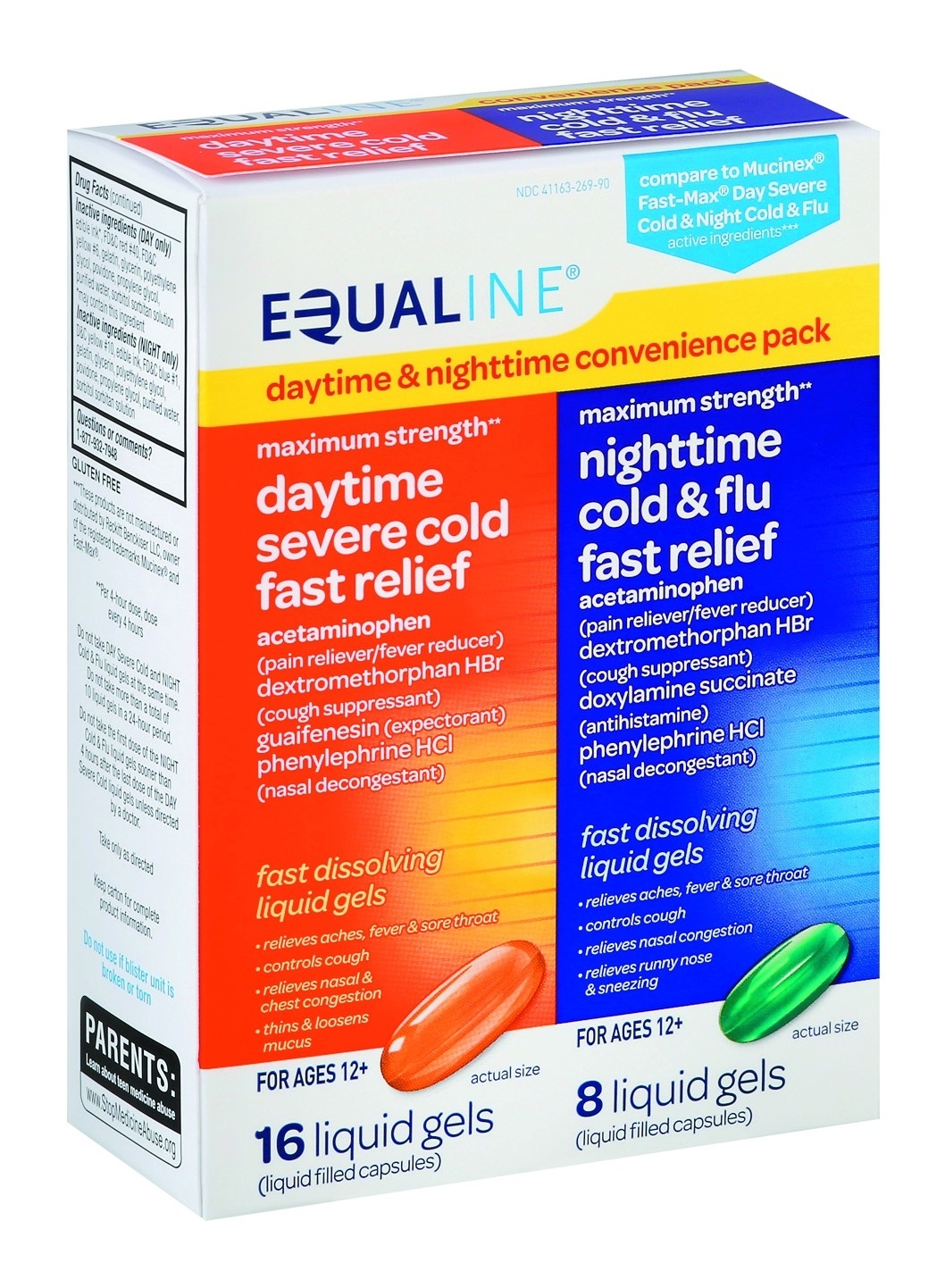 slide 1 of 1, Equaline Cold Flu Day & Night Pak, 24 ct