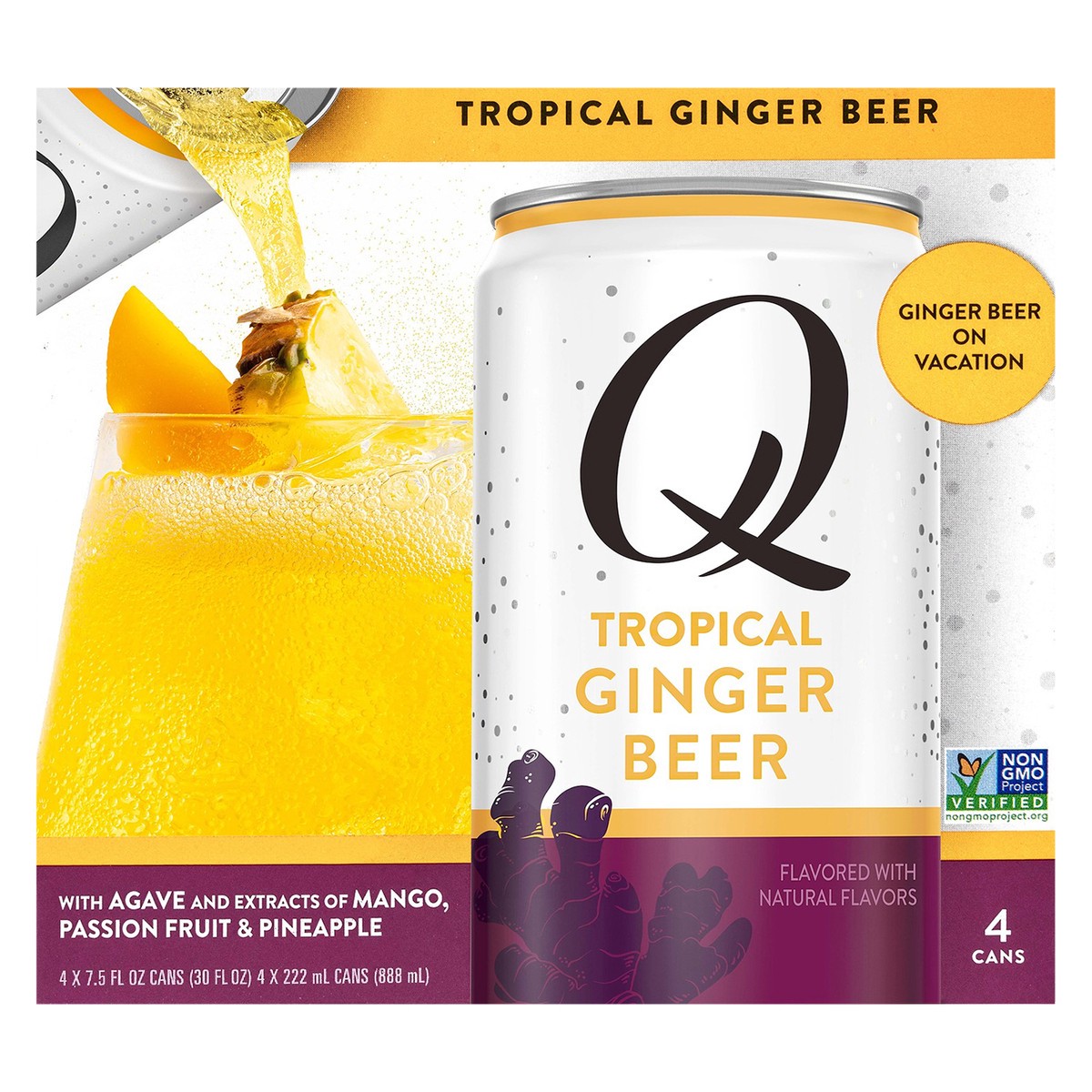 slide 1 of 7, Q Drinks Tropical Ginger Beer 4pk, 4 ct