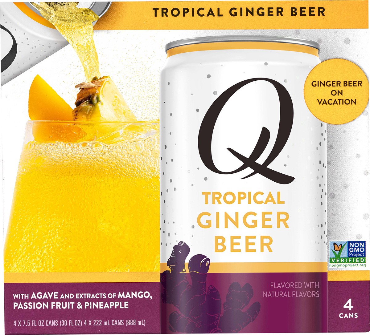 slide 1 of 7, Q Drinks Tropical Ginger Beer - 4 ct, 4 ct; 7.5 oz