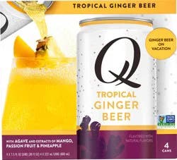 Q Drinks Tropical Ginger Beer - 4 ct