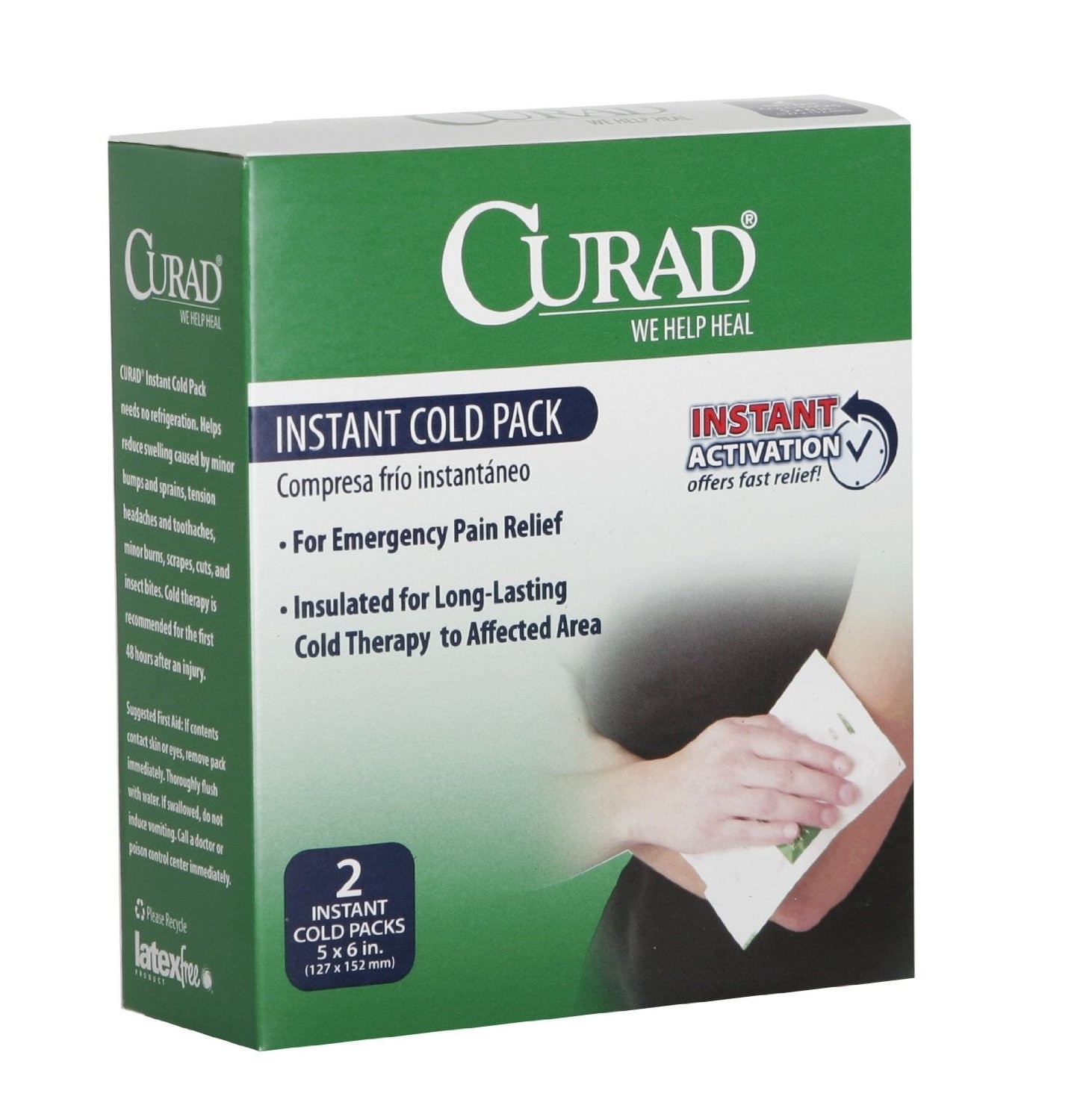 slide 1 of 1, Curad Instant Cold Pack, 8oz, 2 Count, 1 ct