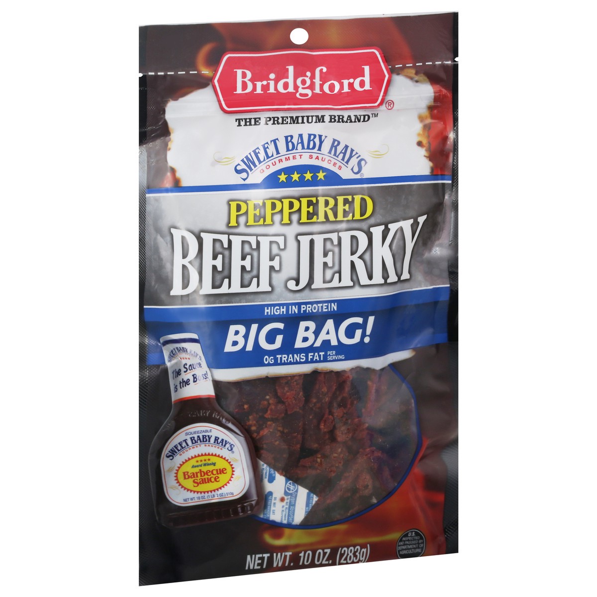 slide 6 of 9, Bridgford Peppered Beef Jerky 10 oz, 10 oz