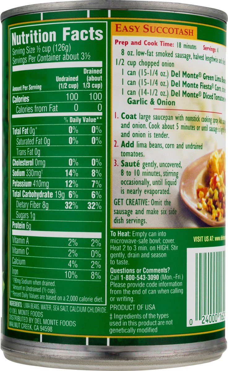 slide 2 of 9, Del Monte Fresh Cut Green Lima Beans 15.25 oz, 15.25 oz