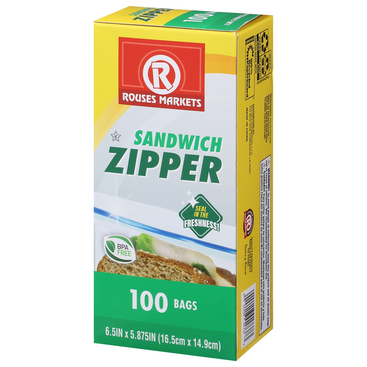 slide 7 of 9, Rouses Markets Sandwich Zipper Bags 100 ea, 100 ct