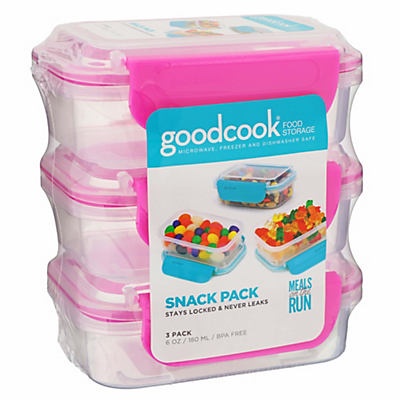 Goodcook Food Storage, Snack Pack, 3 Pack