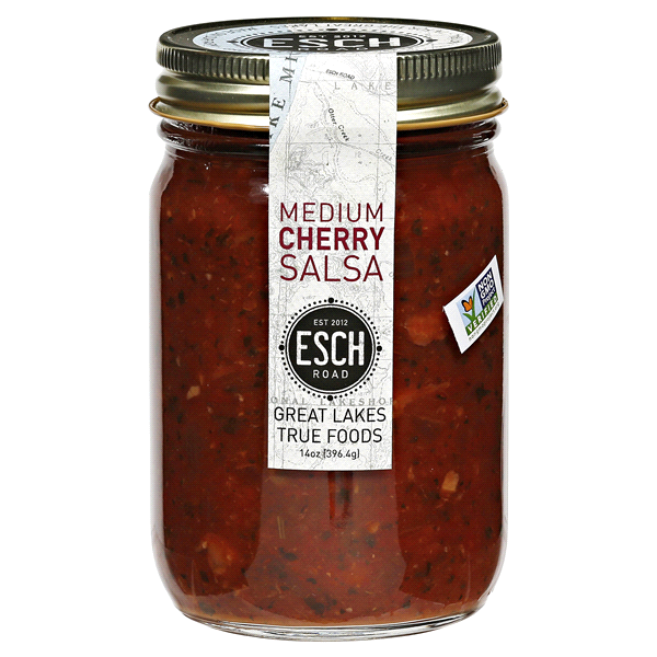 slide 1 of 2, Esch Road Medium Cherry Salsa, 14 oz