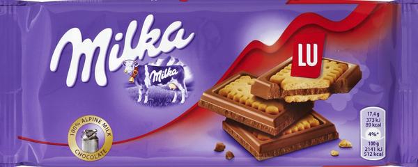 slide 1 of 1, Milka & Lu Chocolate, 3 oz