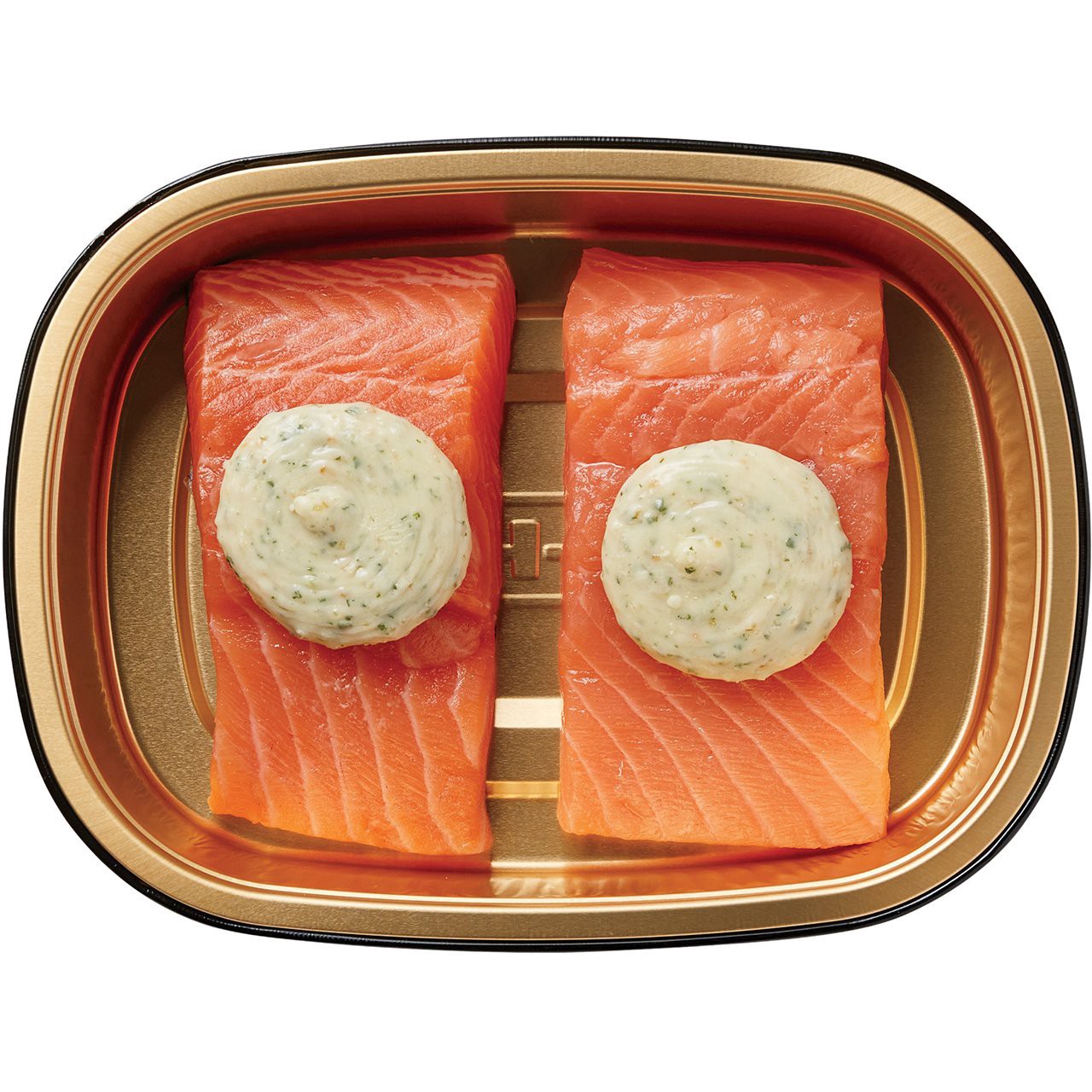 slide 1 of 1, H-E-B Meal Simple Garlic Butter Atlantic Salmon Portions, 2 ct
