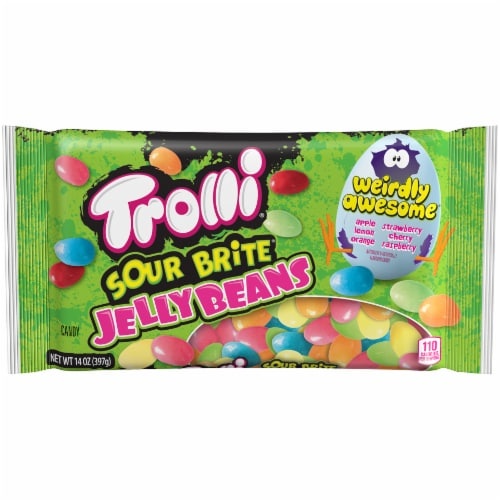 slide 1 of 3,  Trolli Sour Brite Jelly Beans, 14 oz