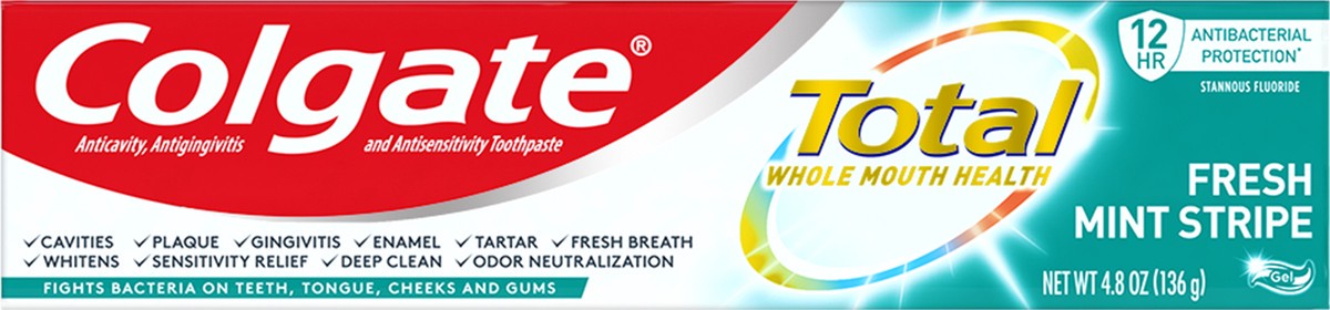 slide 1 of 6, Colgate Total Gel Fresh Mint Stripe Toothpaste 4.8 oz, 4.8 oz
