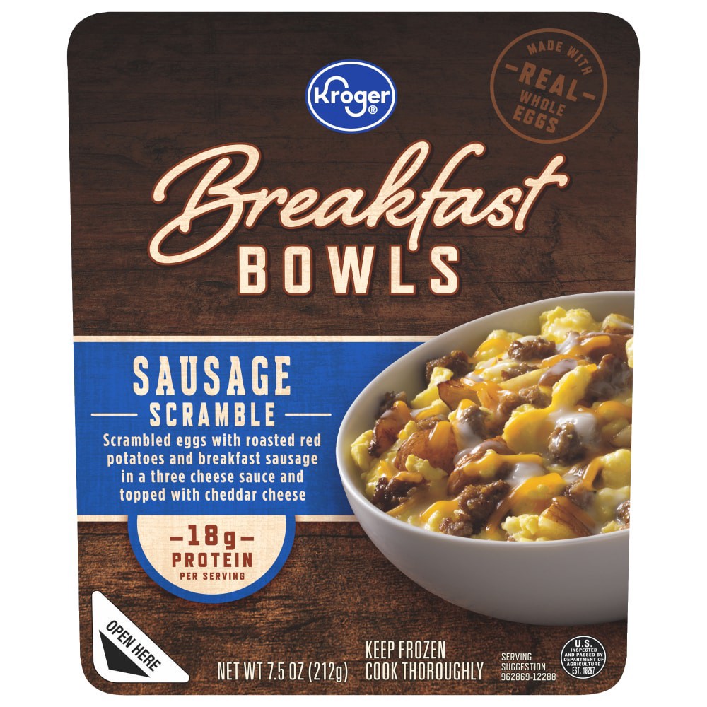 slide 1 of 3, Kroger Sausage Scramble Breakfast Bowl, 7.5 oz