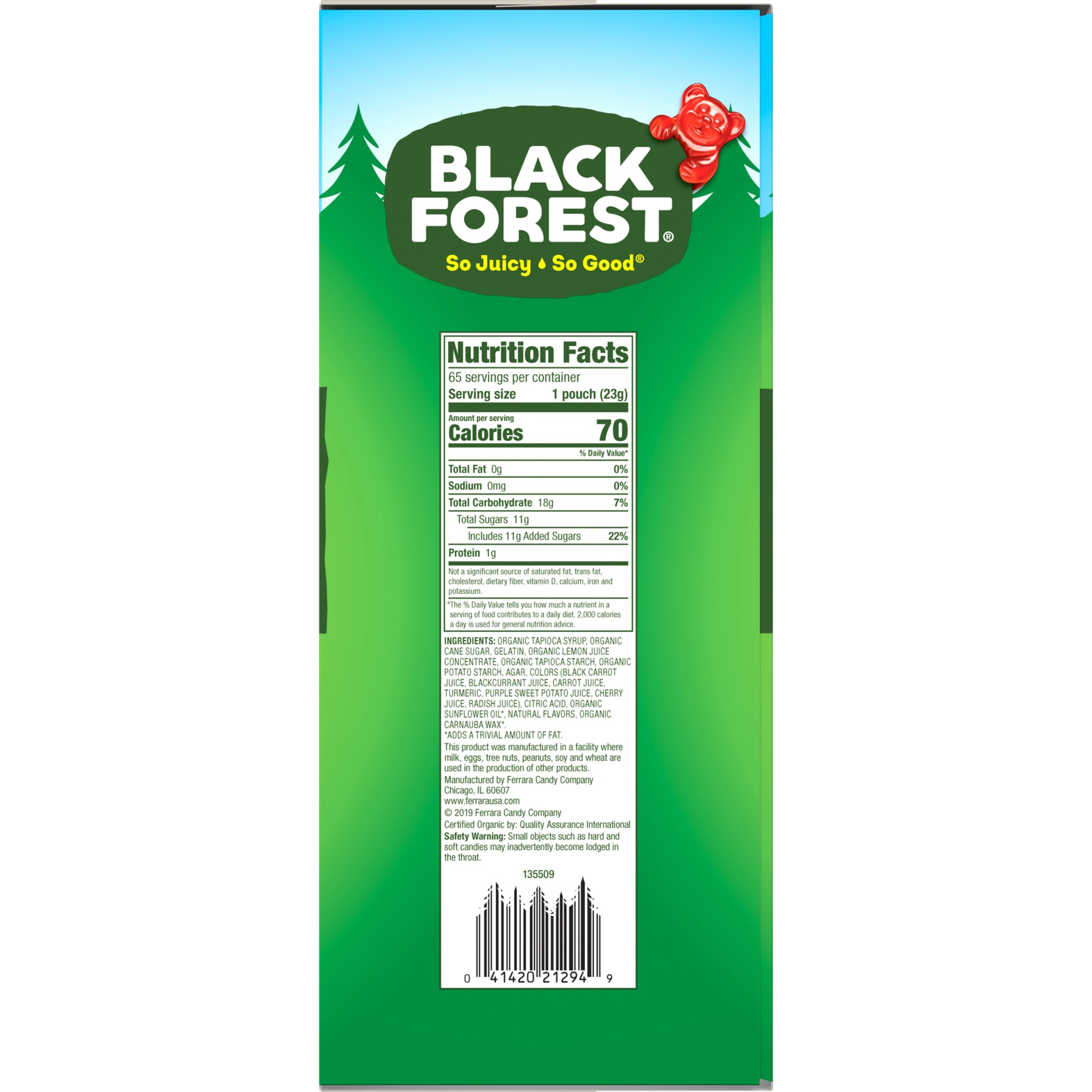 organic black forest gummy bears ingredients