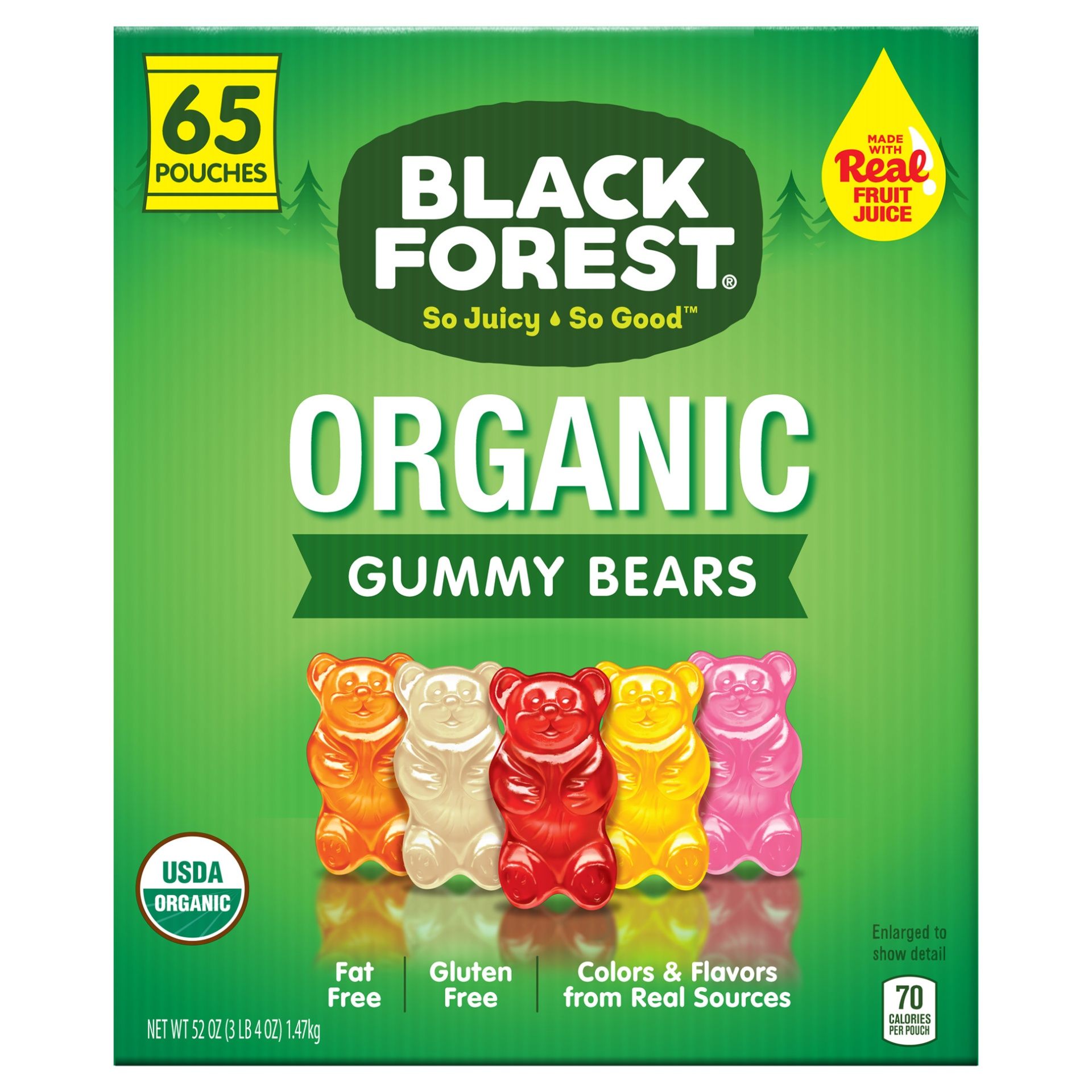 slide 1 of 1, Black Forest Organic Gummy Bears, 65 ct; 0.8 oz