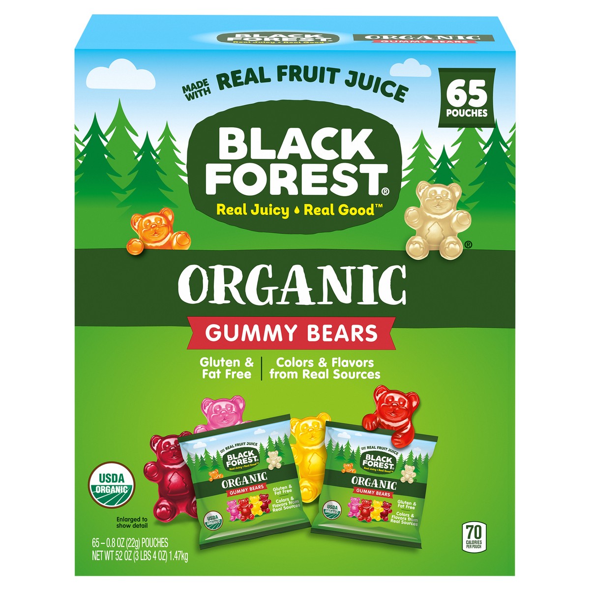 slide 1 of 9, Black Forest Organic Gummy Bears, 65 ct; 0.8 oz