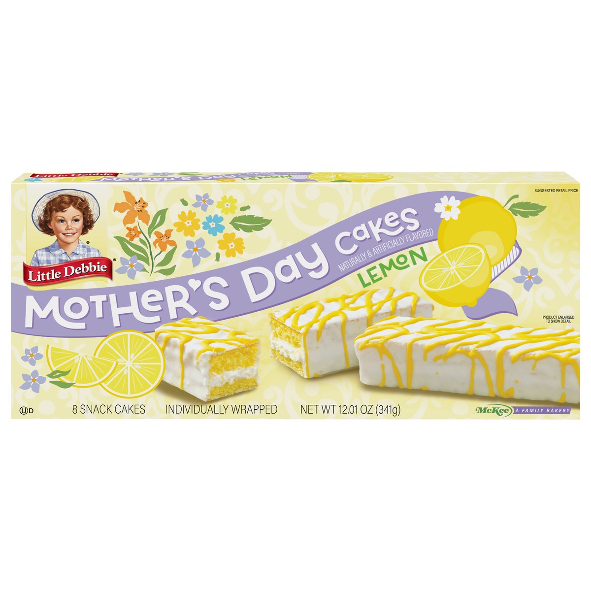 slide 1 of 8, Little Debbie Snack Cakes, Little Debbie Family Pack Mother's Day Cakes (lemon) - 8 ct, 8 ct