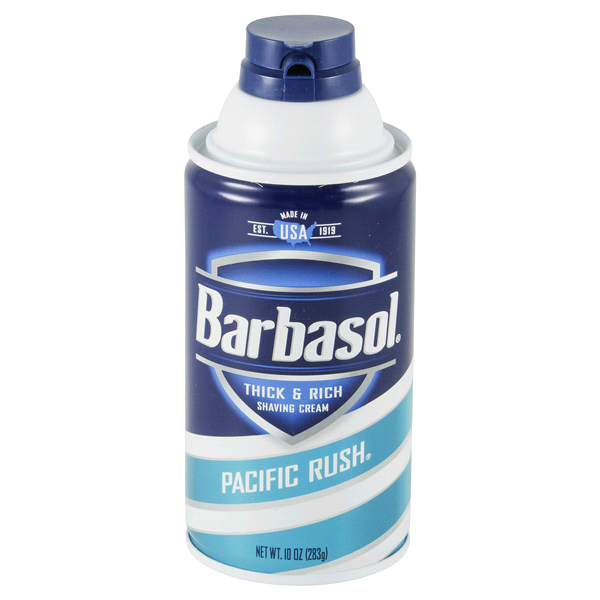 slide 1 of 2, Barbasol Shaving Cream, Thick & Rich, Pacific Rush, 10 oz