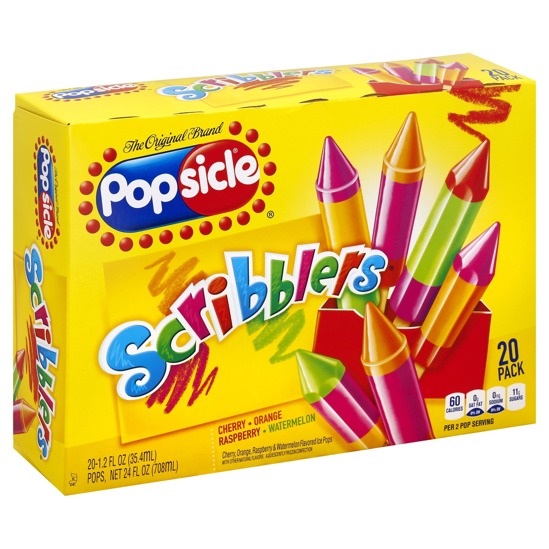 slide 1 of 1, Popsicle Scribblers Ice Pops, 20 ct; 1.2 oz