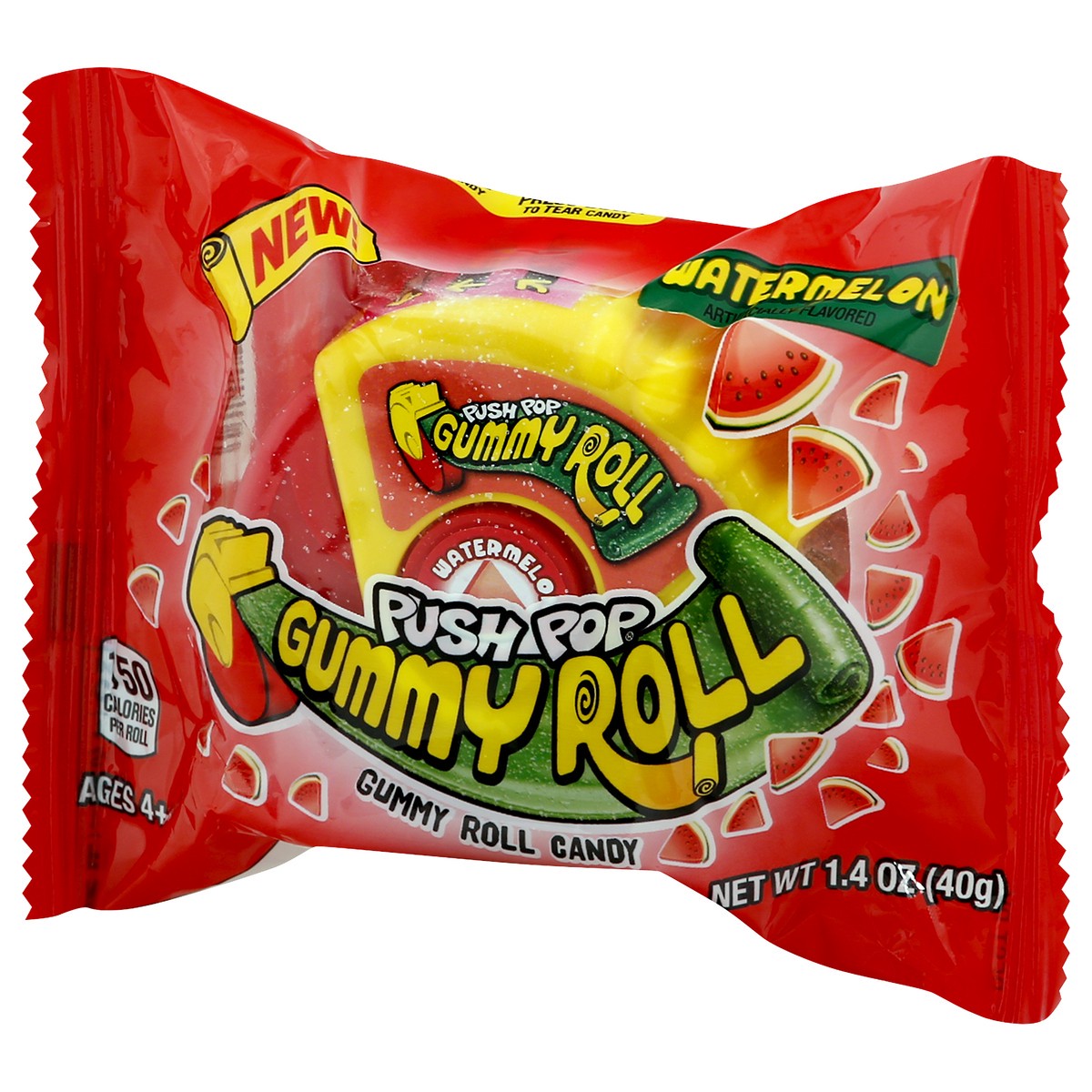 slide 3 of 11, Push Pop Gummy Roll Assorted Flavors Gummy Candy, 1.4 oz