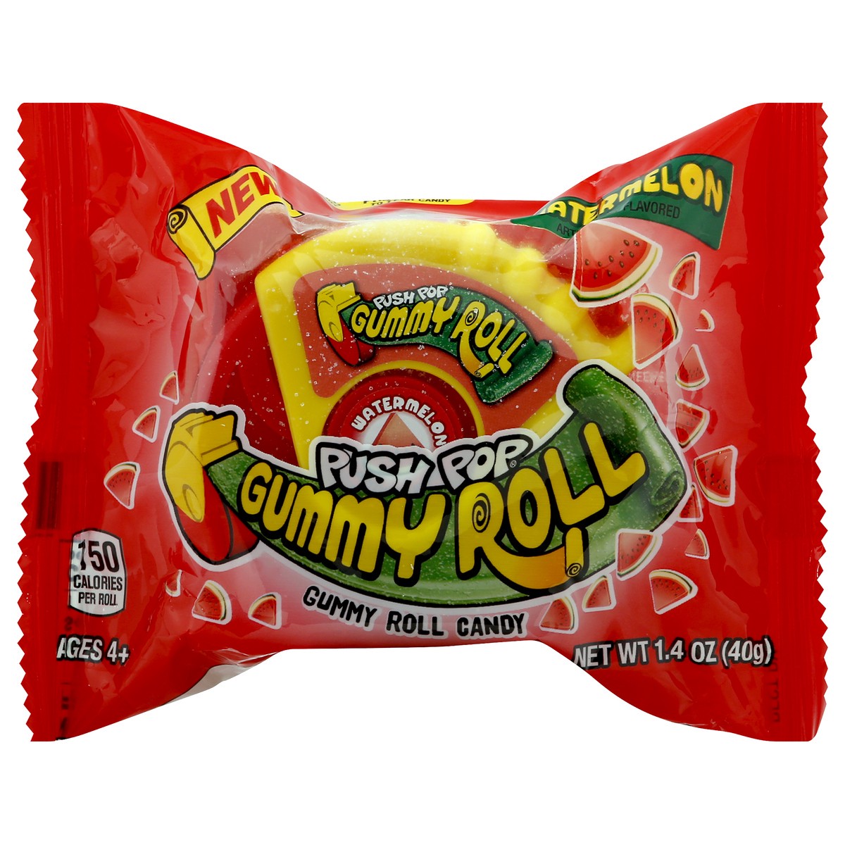 slide 2 of 11, Push Pop Gummy Roll Assorted Flavors Gummy Candy, 1.4 oz