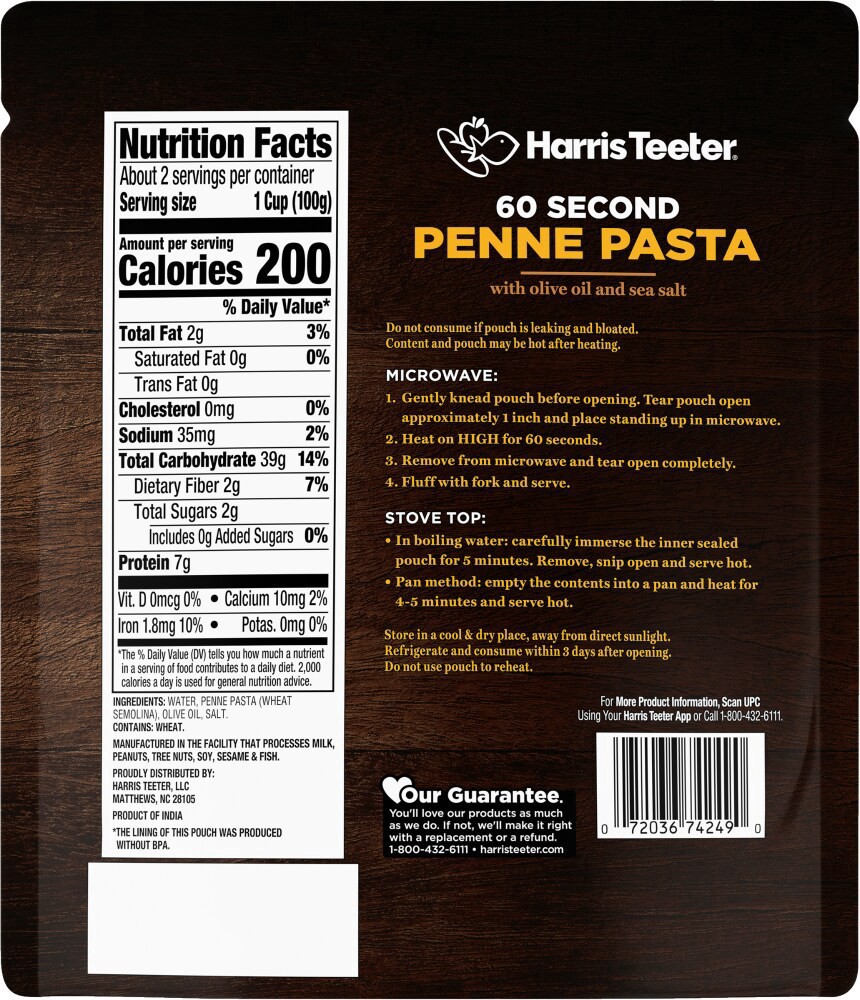 slide 2 of 2, Harris Teeter® 60 Second Penne Pasta, 7 oz