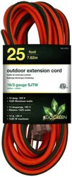 Go Green 25Ft Heavy Duty Outdoor Extension Cord