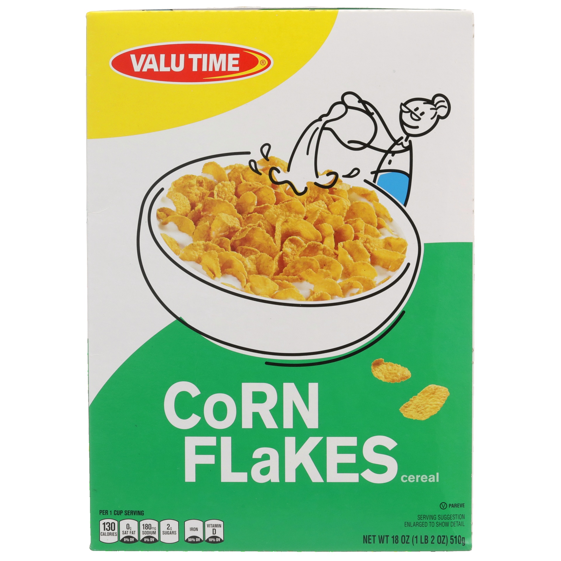 slide 1 of 1, Valu Time Corn Flakes, 18 oz