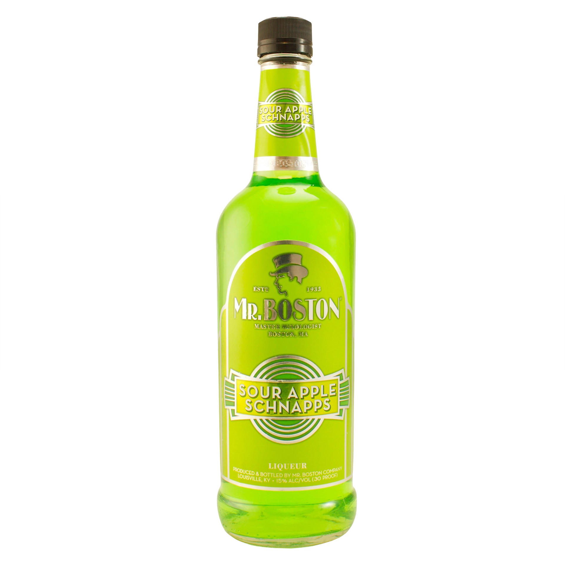 slide 1 of 5, Mr. Boston Sour Apple Schnapps Liqueur, 750ml Bottle, 30 Proof Spirits, 750 ml